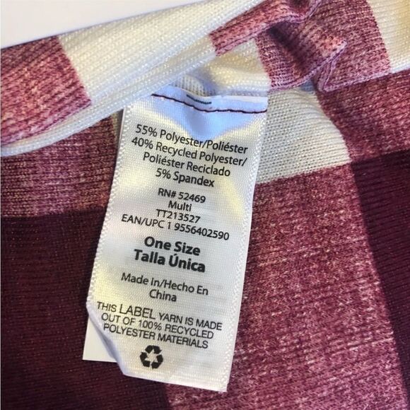 NEW Time and Tru PINK RED WHITE Checkered Multi Wear Wrap Shawl Scarf OS - Picture 7 of 11